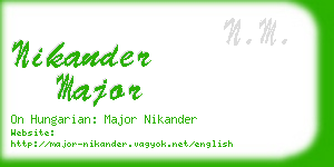 nikander major business card